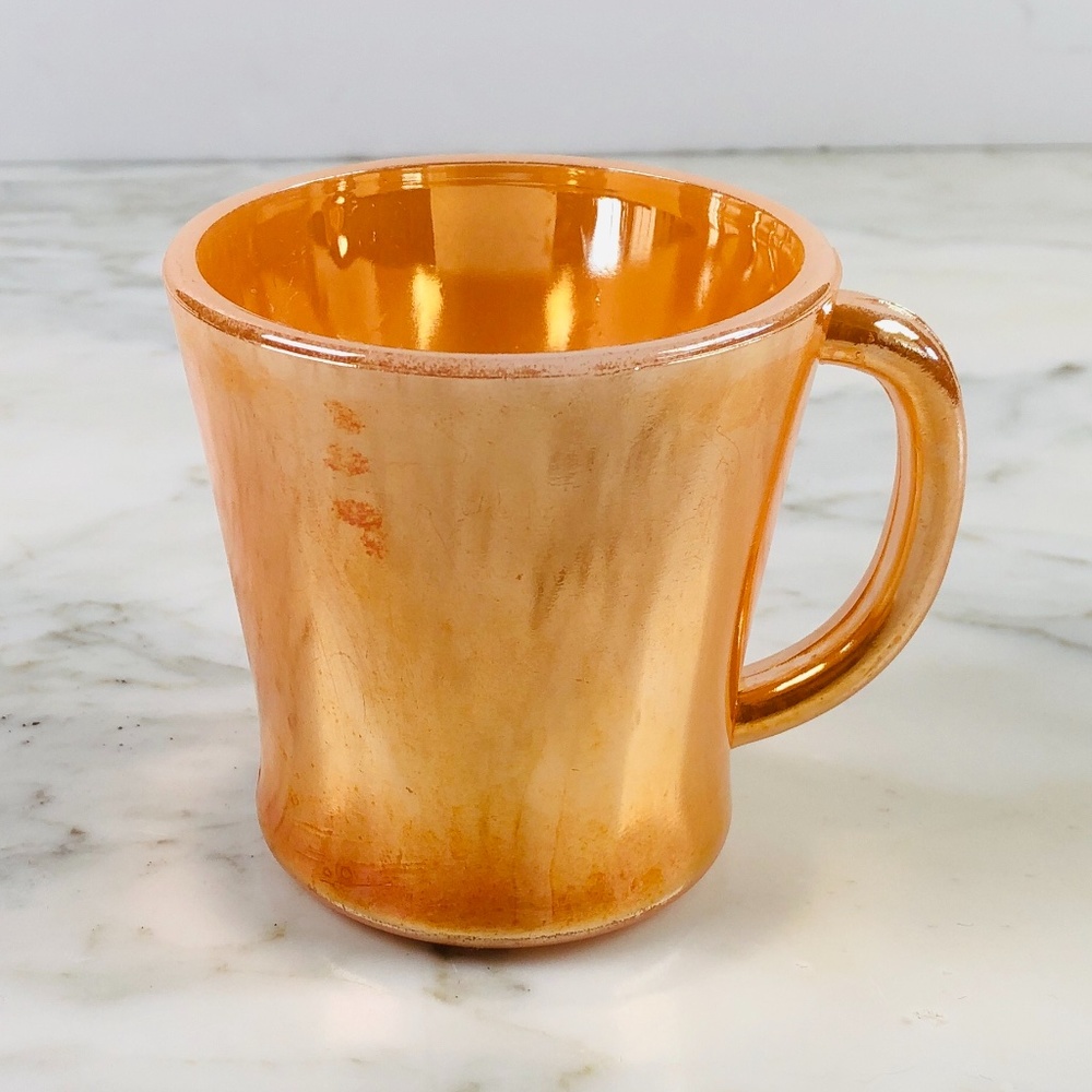 Vintage Fire King Style Mug in Peach Lustre